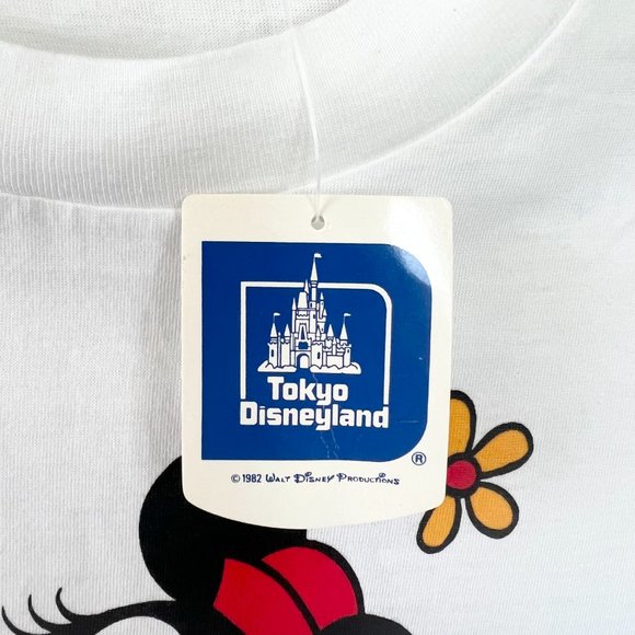NWT Vtg 80’s Tokyo Disneyland Minnie Mouse Single Stitch White T-Shirt Sz M - Picture 11 of 14